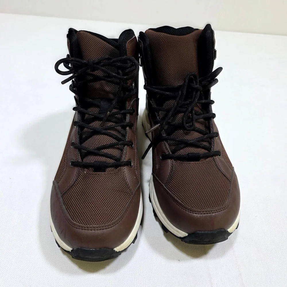 Target Hiking Boots Mens 9 Brown Mid Top Trail Outdoor Rugged Lug Sole Shoes